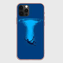 Чехол для iPhone 12 Pro Max Человек упавший в океан, цвет: 3D-светло-розовый
