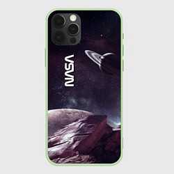 Чехол для iPhone 12 Pro Max Космический пейзаж - Saturn - Nasa, цвет: 3D-салатовый