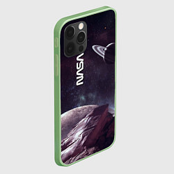 Чехол для iPhone 12 Pro Max Космический пейзаж - Saturn - Nasa, цвет: 3D-салатовый — фото 2