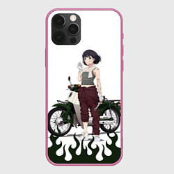 Чехол для iPhone 12 Pro Max Когума и её Honda Super Cub - Супер Каб, цвет: 3D-малиновый