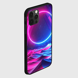 Чехол для iPhone 12 Pro Max Круг и разноцветные кристаллы - vaporwave, цвет: 3D-черный — фото 2