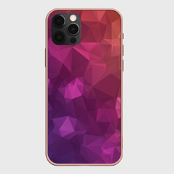 Чехол для iPhone 12 Pro Max Разноцветные полигоны, цвет: 3D-светло-розовый