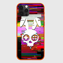 Чехол для iPhone 12 Pro Max Череп кролика - glitch, цвет: 3D-красный