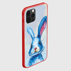 Чехол для iPhone 12 Pro Max Синий кролик на фоне неба, цвет: 3D-красный — фото 2