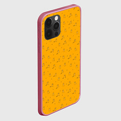 Чехол для iPhone 12 Pro Max Собаки сибу-ину на оранжевом фоне, цвет: 3D-малиновый — фото 2