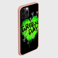 Чехол для iPhone 12 Pro Max Green day heart nails, цвет: 3D-светло-розовый — фото 2