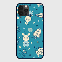 Чехол для iPhone 12 Pro Max Зайцы-космонавты, цвет: 3D-черный