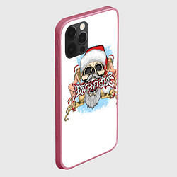 Чехол для iPhone 12 Pro Max Merry Christmas Санта Хипстер, цвет: 3D-малиновый — фото 2