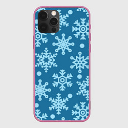 Чехол для iPhone 12 Pro Max Blue snow, цвет: 3D-малиновый
