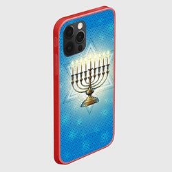 Чехол для iPhone 12 Pro Max Ханука праздник света, цвет: 3D-красный — фото 2