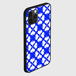Чехол для iPhone 12 Pro Max Четырехлистный клевер синий, цвет: 3D-черный — фото 2