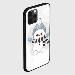Чехол для iPhone 12 Pro Max Милый снеговик и снежинки, цвет: 3D-черный — фото 2