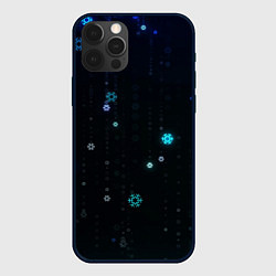 Чехол для iPhone 12 Pro Max Снежиночки, цвет: 3D-черный