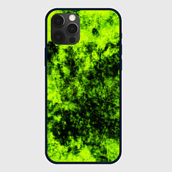 Чехол для iPhone 12 Pro Max Яркий неоновый салатовый гранж, цвет: 3D-черный