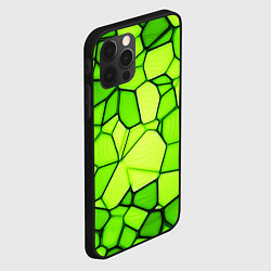 Чехол для iPhone 12 Pro Max Неоновые салатовые осколки, цвет: 3D-черный — фото 2