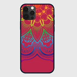 Чехол для iPhone 12 Pro Max Viva magenta mandala, цвет: 3D-черный