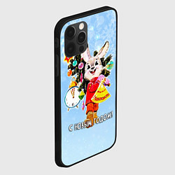 Чехол для iPhone 12 Pro Max Зайчик с ёлкой с советских открыток, цвет: 3D-черный — фото 2
