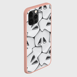 Чехол для iPhone 12 Pro Max Металло-чешуйчатая серая броня, цвет: 3D-светло-розовый — фото 2
