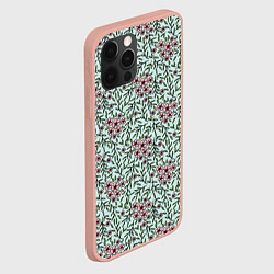 Чехол для iPhone 12 Pro Max Цветы сакуры и веточки - паттерн, цвет: 3D-светло-розовый — фото 2