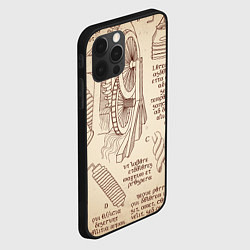Чехол для iPhone 12 Pro Max Чертежи машин Леонардо да Винчи, цвет: 3D-черный — фото 2