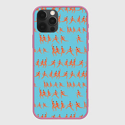 Чехол для iPhone 12 Pro Max Женский марафон, цвет: 3D-малиновый