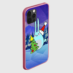 Чехол для iPhone 12 Pro Max Заяц новогодний, цвет: 3D-малиновый — фото 2