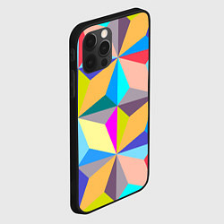 Чехол для iPhone 12 Pro Max Полностью разноцветный ромбический паттерн, цвет: 3D-черный — фото 2