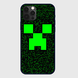 Чехол для iPhone 12 Pro Max Minecraft green squares, цвет: 3D-черный