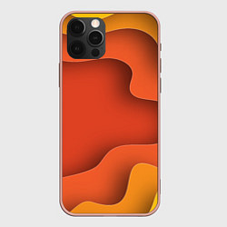 Чехол для iPhone 12 Pro Max Оранжево-жёлтый разлом, цвет: 3D-светло-розовый