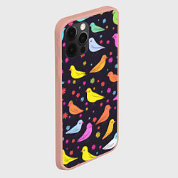 Чехол для iPhone 12 Pro Max Сказочные птички синички, цвет: 3D-светло-розовый — фото 2