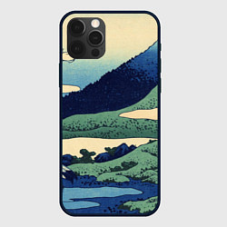 Чехол для iPhone 12 Pro Max Журавли - японский художник Хокусай Фудзи, цвет: 3D-черный