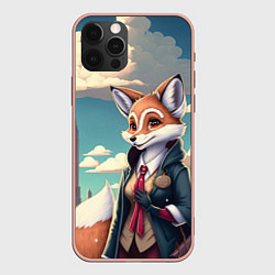 Чехол iPhone 12 Pro Max Лисица в мегаполисе