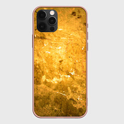 Чехол для iPhone 12 Pro Max Золотая абстрактная поверхность, цвет: 3D-светло-розовый