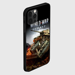 Чехол для iPhone 12 Pro Max World War Heroes логотип и танки, цвет: 3D-черный — фото 2