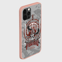 Чехол для iPhone 12 Pro Max Голова викинга в доспехах, цвет: 3D-светло-розовый — фото 2