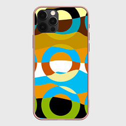 Чехол для iPhone 12 Pro Max Разноцветный абстрактный волнообразный паттерн с к, цвет: 3D-светло-розовый