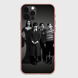 Чехол для iPhone 12 Pro Max Аддамс, семейный портрет, цвет: 3D-светло-розовый