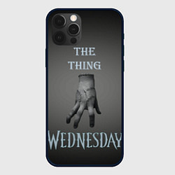 Чехол для iPhone 12 Pro Max Вещь Уэнсдей Аддамс, градиент, цвет: 3D-черный