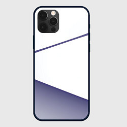 Чехол для iPhone 12 Pro Max Абстрактный белый и фиолетовый паттерн, цвет: 3D-черный