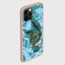 Чехол для iPhone 12 Pro Max Крутой заяц в очках, цвет: 3D-светло-розовый — фото 2