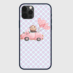 Чехол для iPhone 12 Pro Max Мишка едет в авто, цвет: 3D-черный
