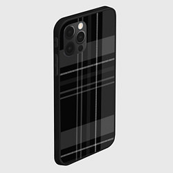 Чехол для iPhone 12 Pro Max Темная клетка, цвет: 3D-черный — фото 2