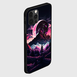 Чехол для iPhone 12 Pro Max Луна в горах, цвет: 3D-черный — фото 2