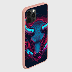 Чехол для iPhone 12 Pro Max Неоновый бык, цвет: 3D-светло-розовый — фото 2