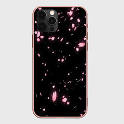 Чехол для iPhone 12 Pro Max Неоновые липестки сакуры, цвет: 3D-светло-розовый