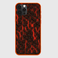 Чехол для iPhone 12 Pro Max Лава и камни, цвет: 3D-красный