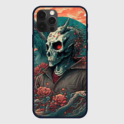 Чехол для iPhone 12 Pro Max Череп самурая, цвет: 3D-черный