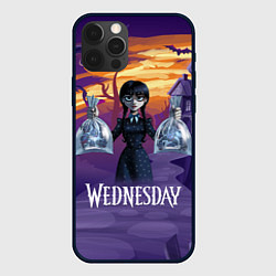 Чехол для iPhone 12 Pro Max Уэнсдэй с пираньями, цвет: 3D-черный