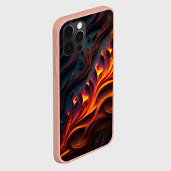 Чехол для iPhone 12 Pro Max Огненный орнамент с языками пламени, цвет: 3D-светло-розовый — фото 2