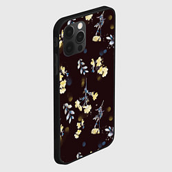 Чехол для iPhone 12 Pro Max Акварельный паттерн на темном фоне, цвет: 3D-черный — фото 2